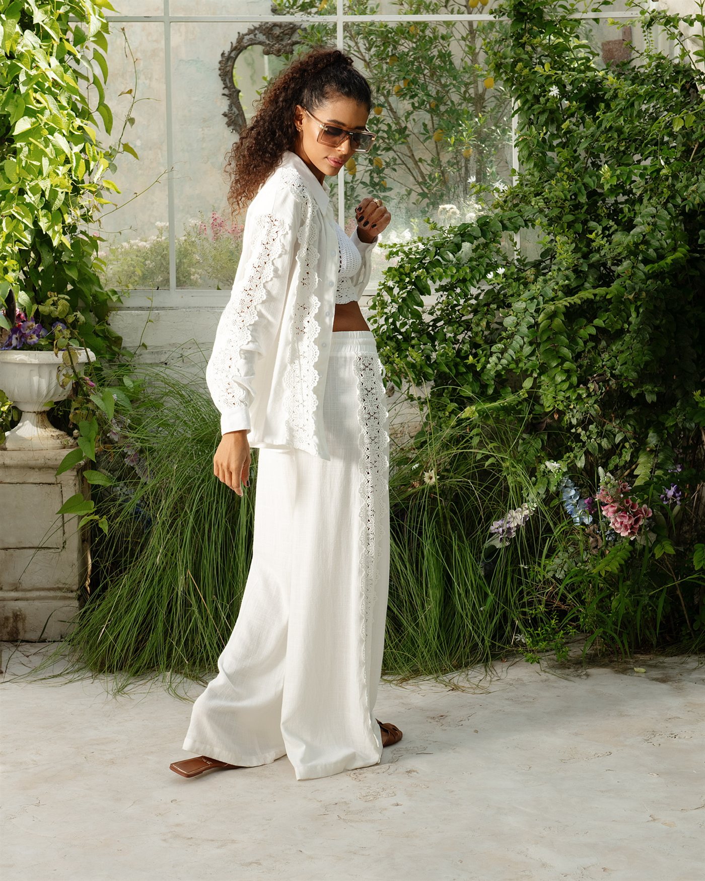 Flores Long sleeve shirt — White
