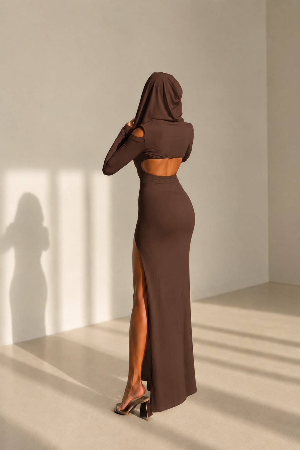 Hoodie dress — Brown