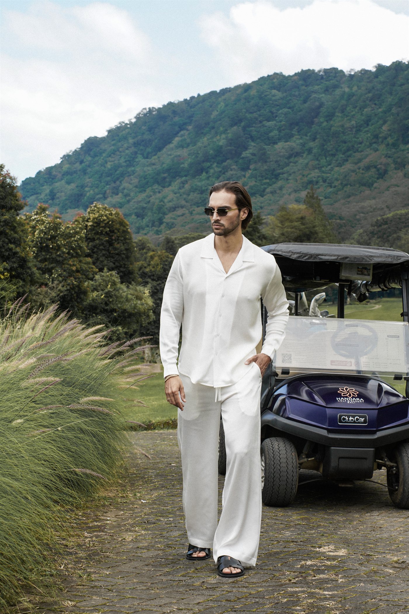“Luxe Breeze” Shirt — Satin — White with texture