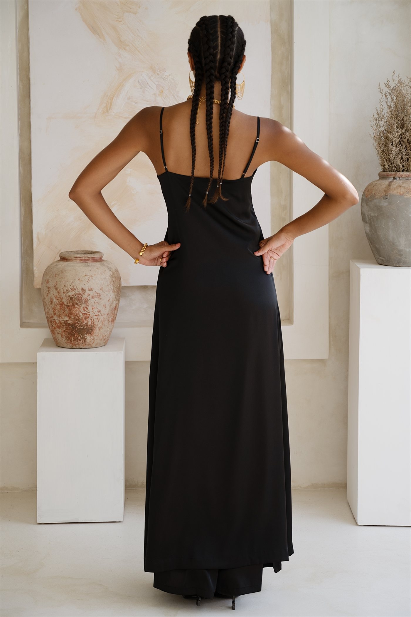 Long open tunica — Black