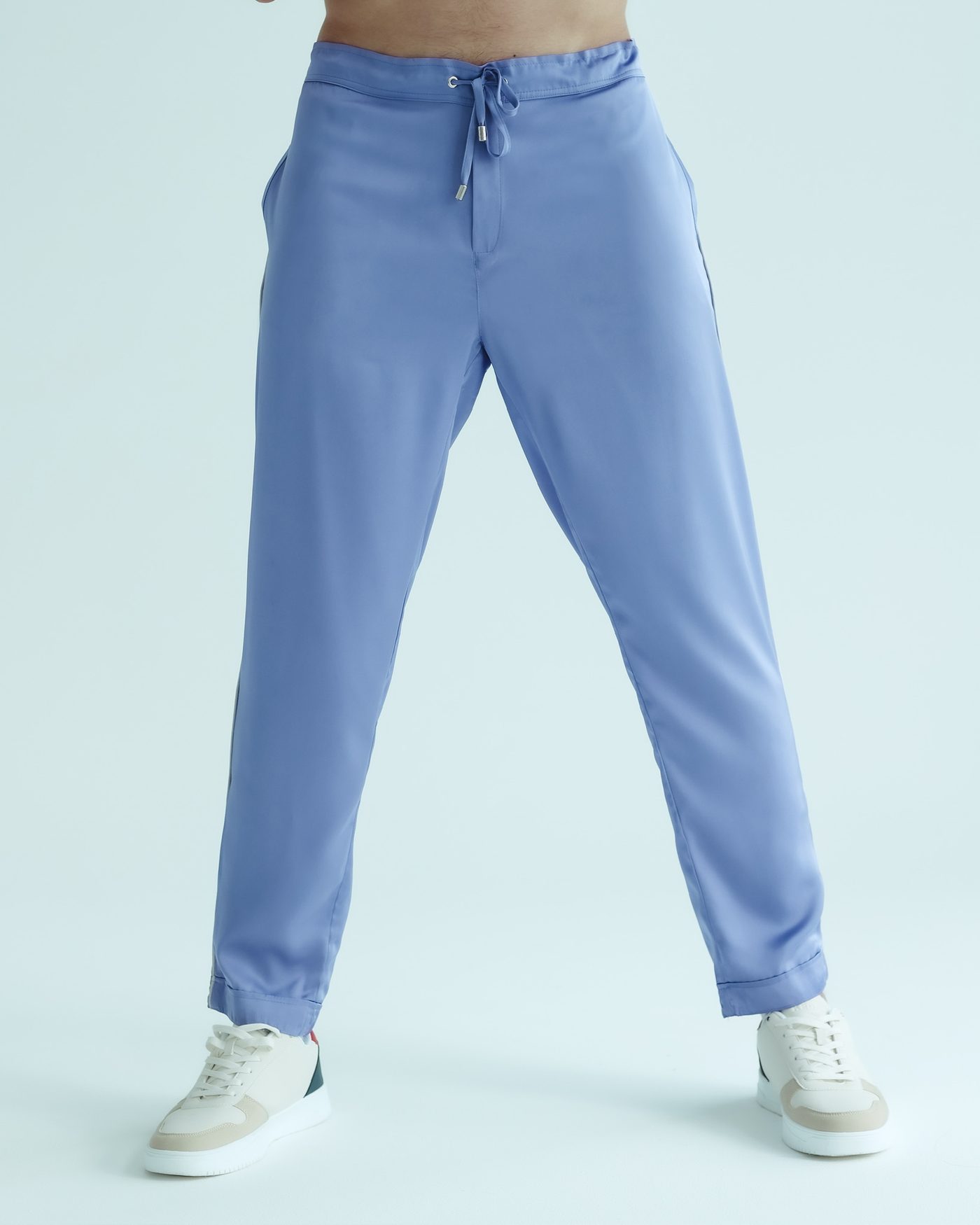 Long Trousers — Lilac with grey line