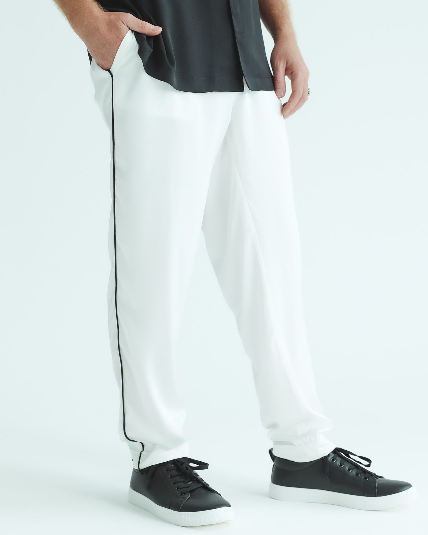 Long Trousers — White with black line