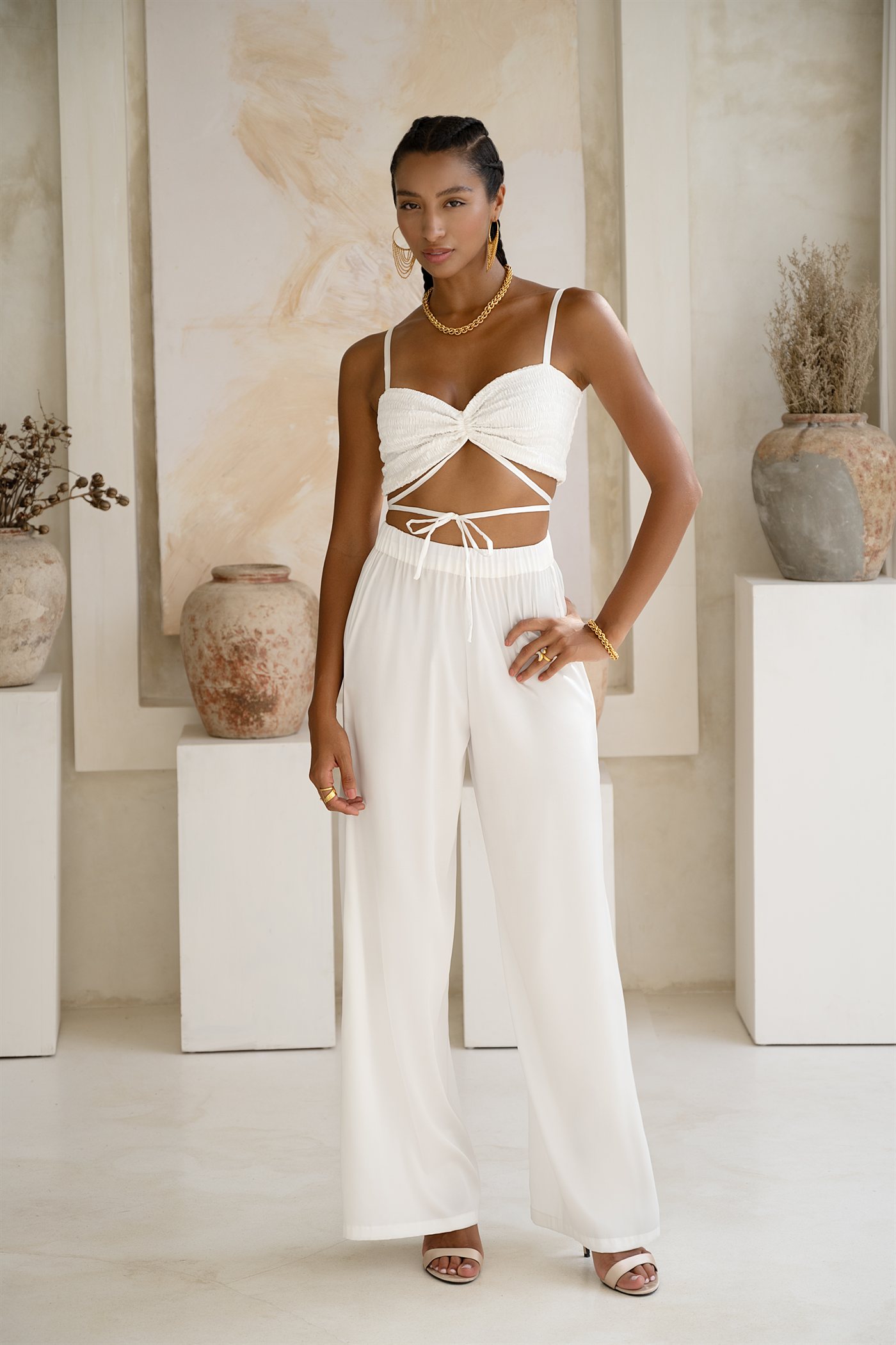 Pants no slit — White