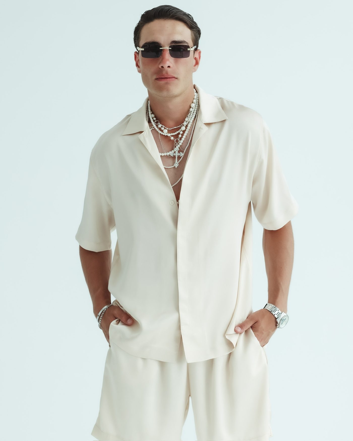 Short sleeve shirt “Leo” — Beige