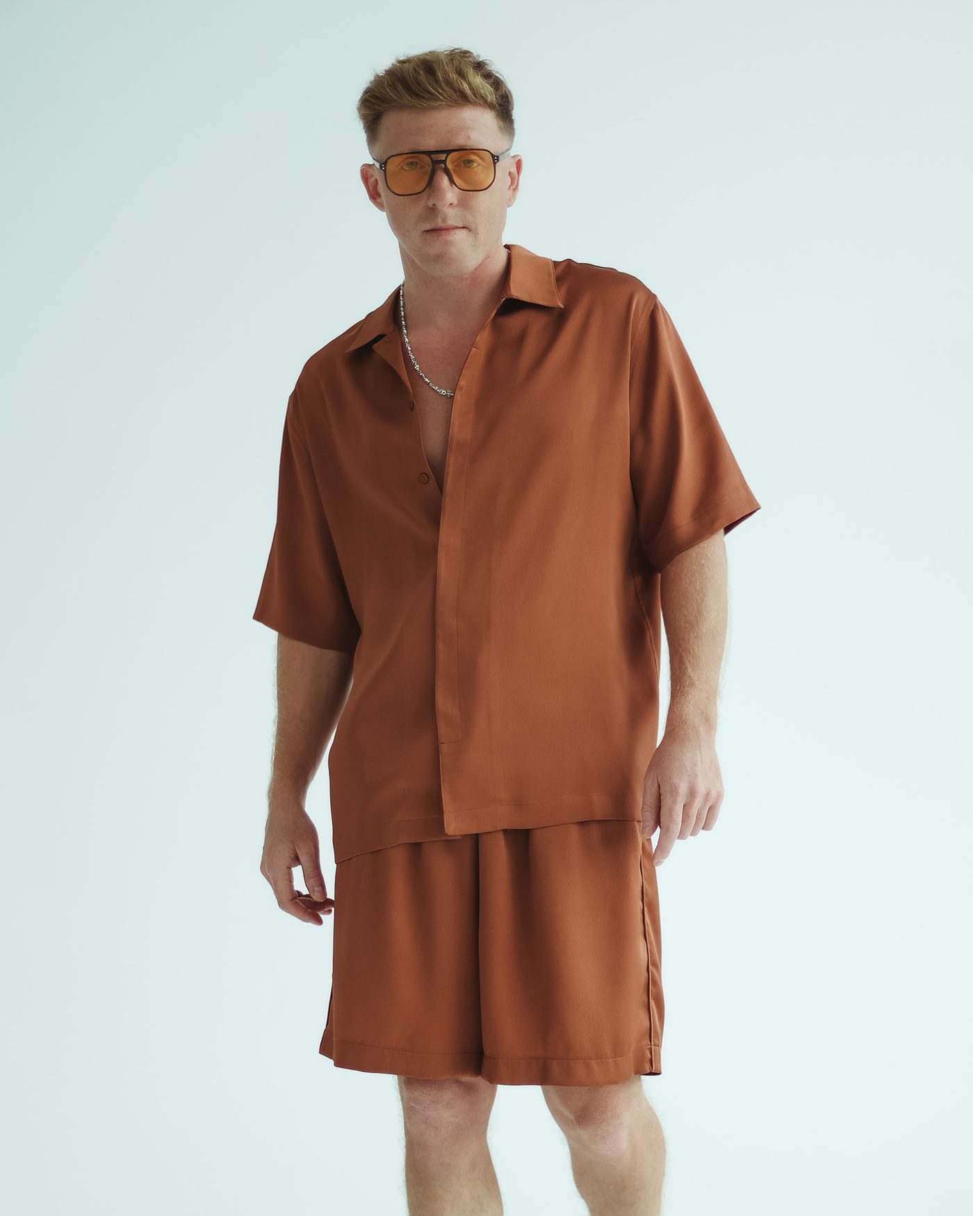 Short sleeve shirt “Leo” — Brown