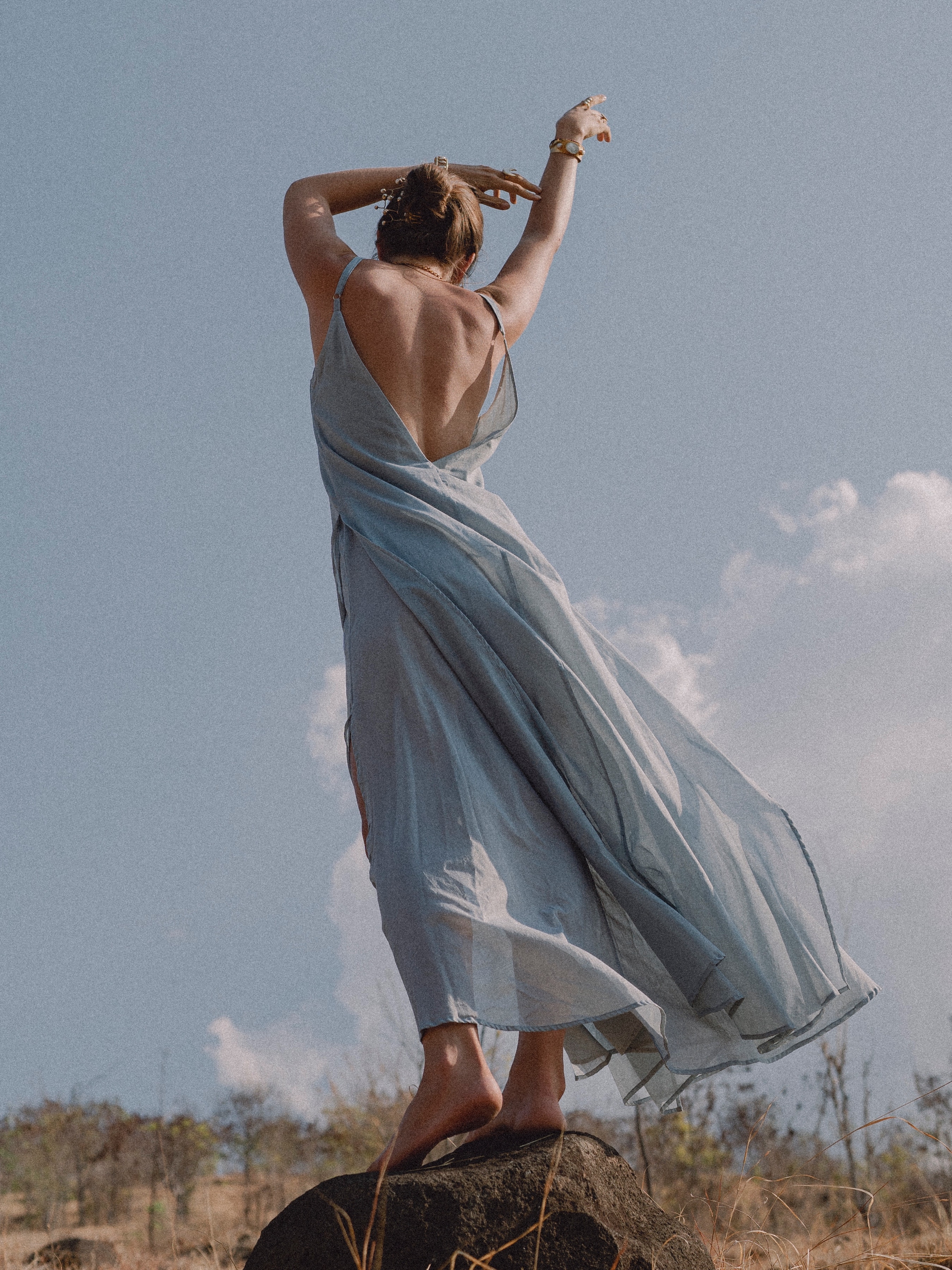 Elegant day dress — Dusty Blue