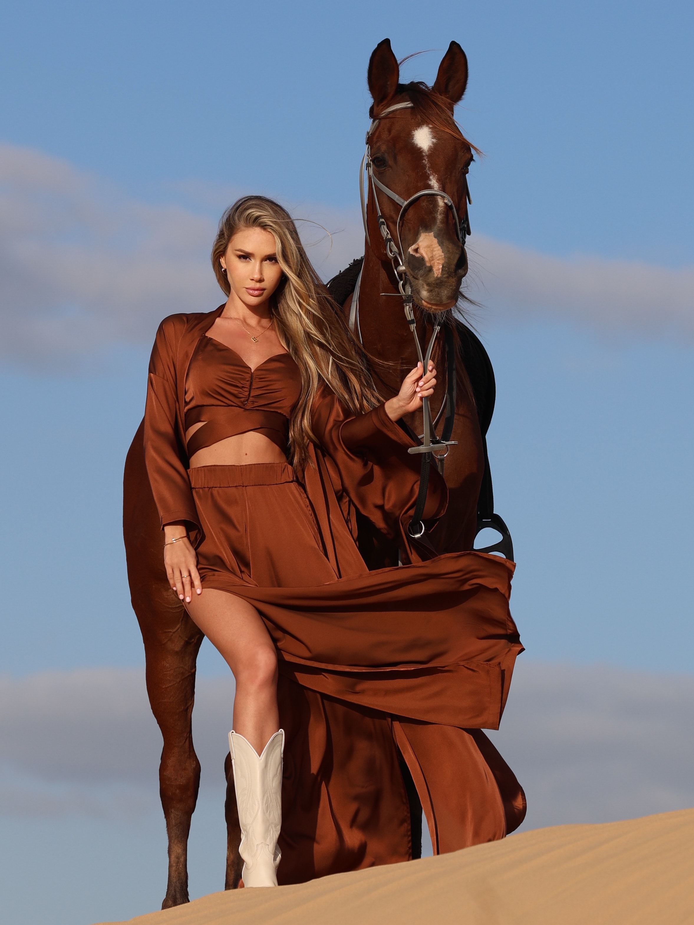 Long kimono — Brown